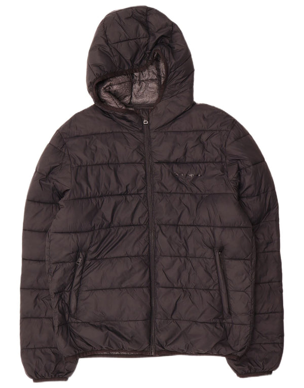 Champion Chaqueta acolchada con capucha para hombre UK 40 Large Poliamida negra