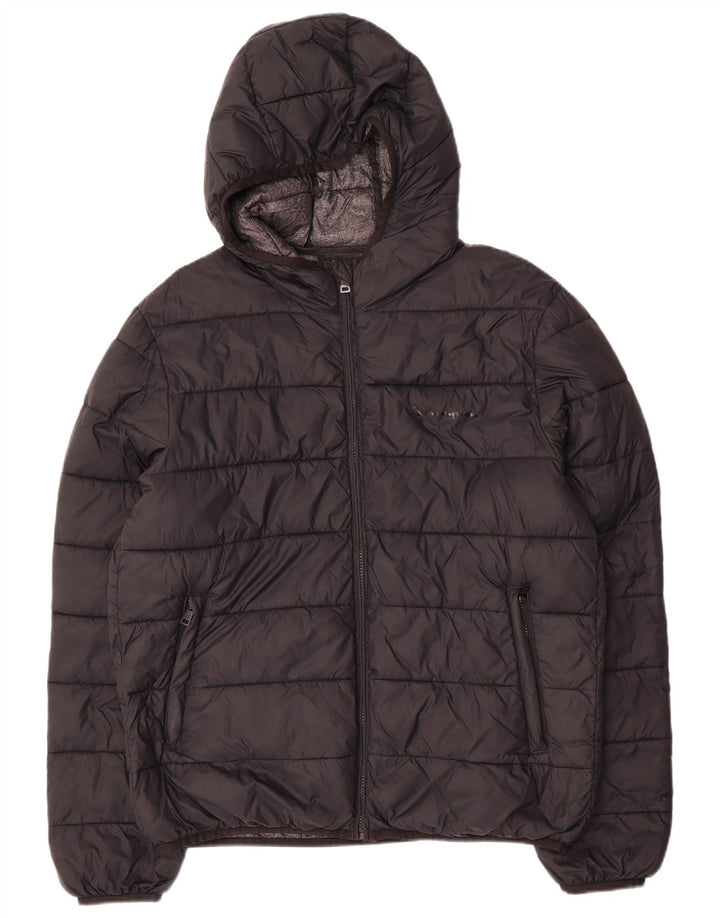 Champion Chaqueta acolchada con capucha para hombre UK 40 Large Poliamida negra