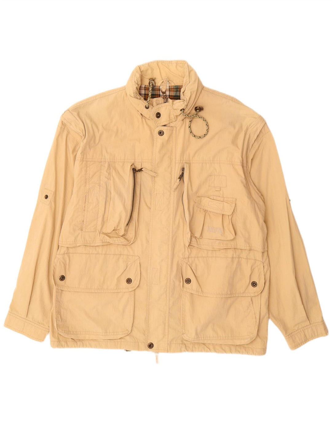 VINTAGE Chaqueta utilitaria para hombre IT 54 2XL Algodón beige