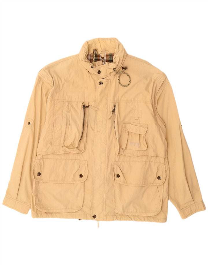 VINTAGE Chaqueta utilitaria para hombre IT 54 2XL Algodón beige