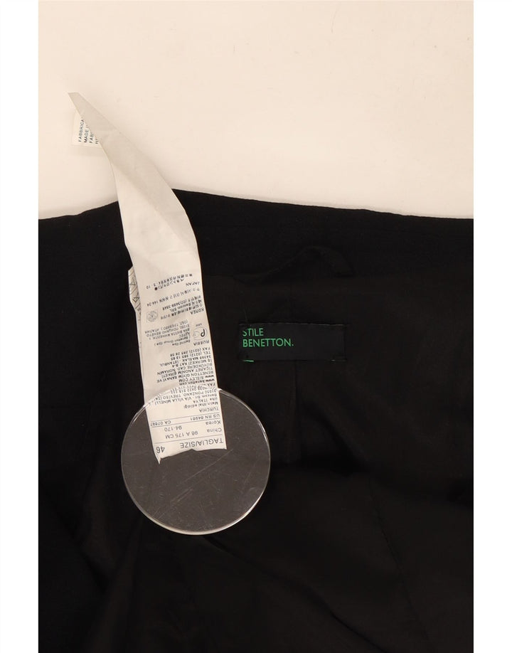 Benetton Chaqueta Americana De 2 Botones IT 46 Large Viscosa Negra