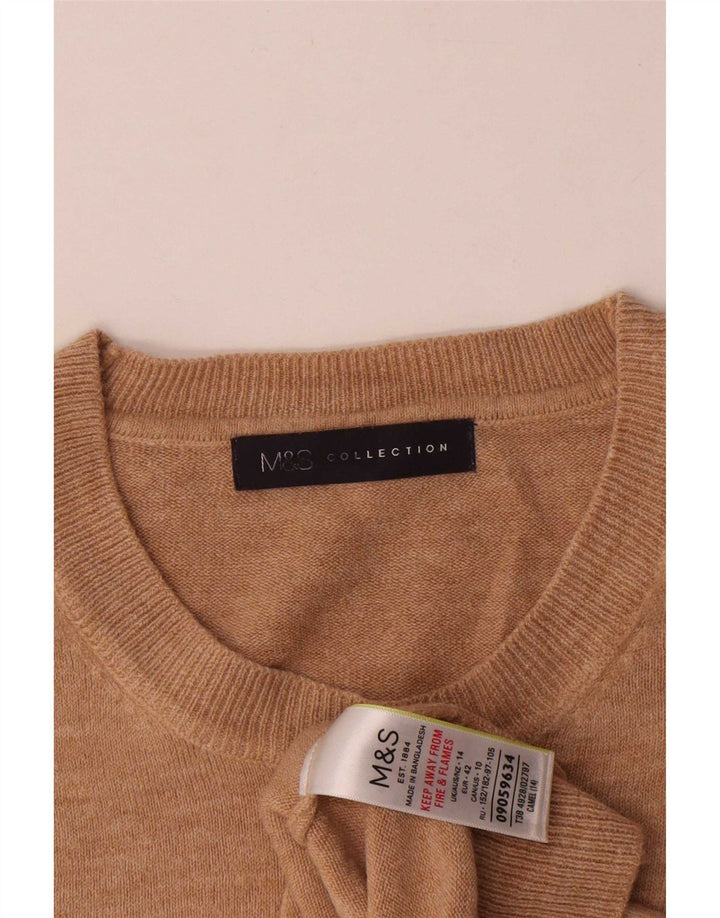 Marks & Spencer - Jersey de cuello redondo para mujer, talla 40, color beige