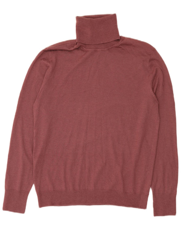Zara Jersey con cuello vuelto para mujer, talla 20, 2XL, color burdeos