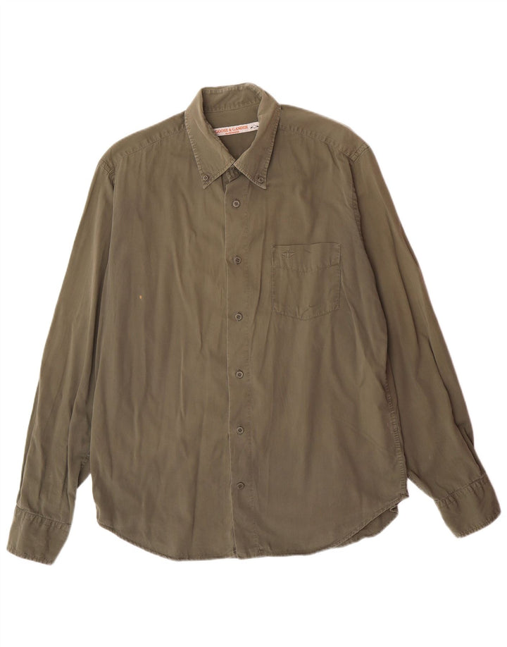 GOOSE & GANDER Camisa Hombre Grande Caqui Algodón