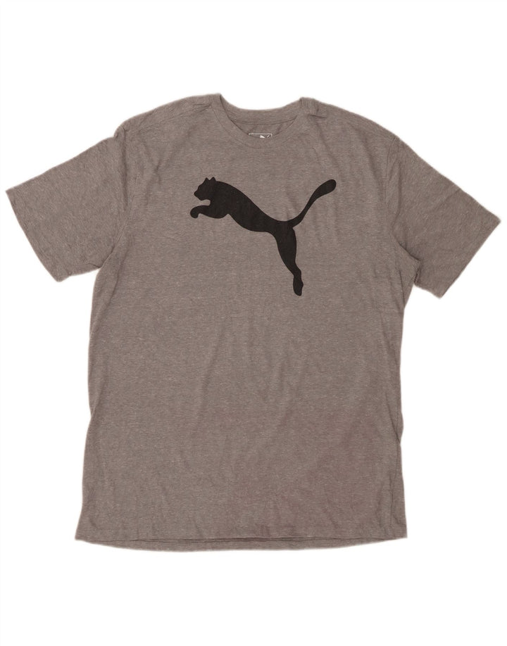 PUMA Camiseta gráfica para hombre Top grande gris moteado