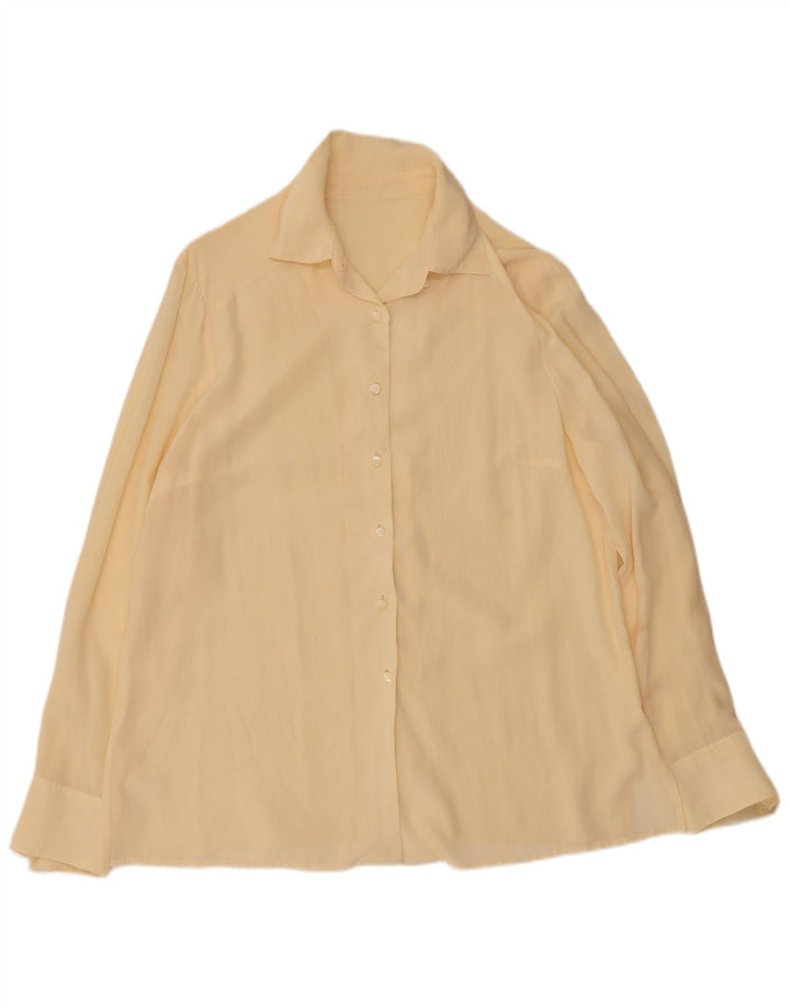 Vintage mujer camisa blusa Reino Unido 16 grande de blanco
