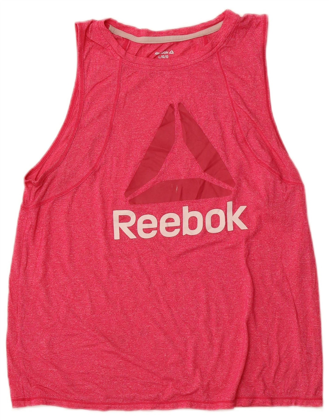 REEBOK Top sin mangas gráfico para mujer Reino Unido 40 Grande Rosa