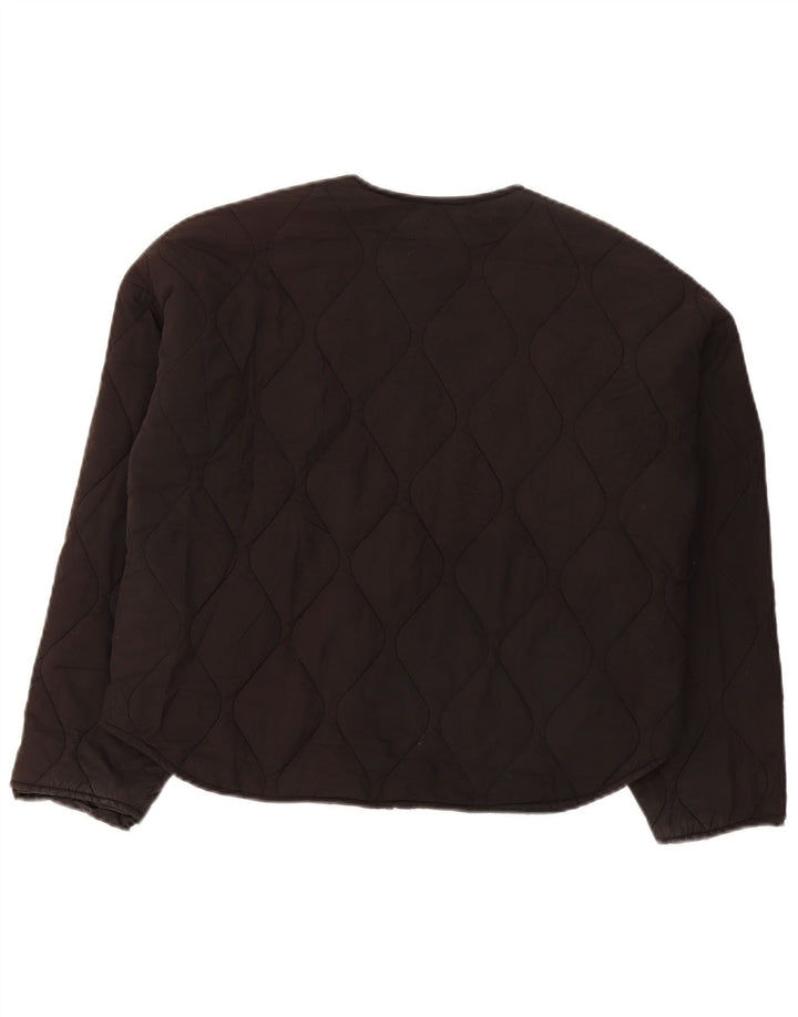 Zara Mujer Chaqueta Acolchada Extragrande UK 6 XS Poliéster Negro