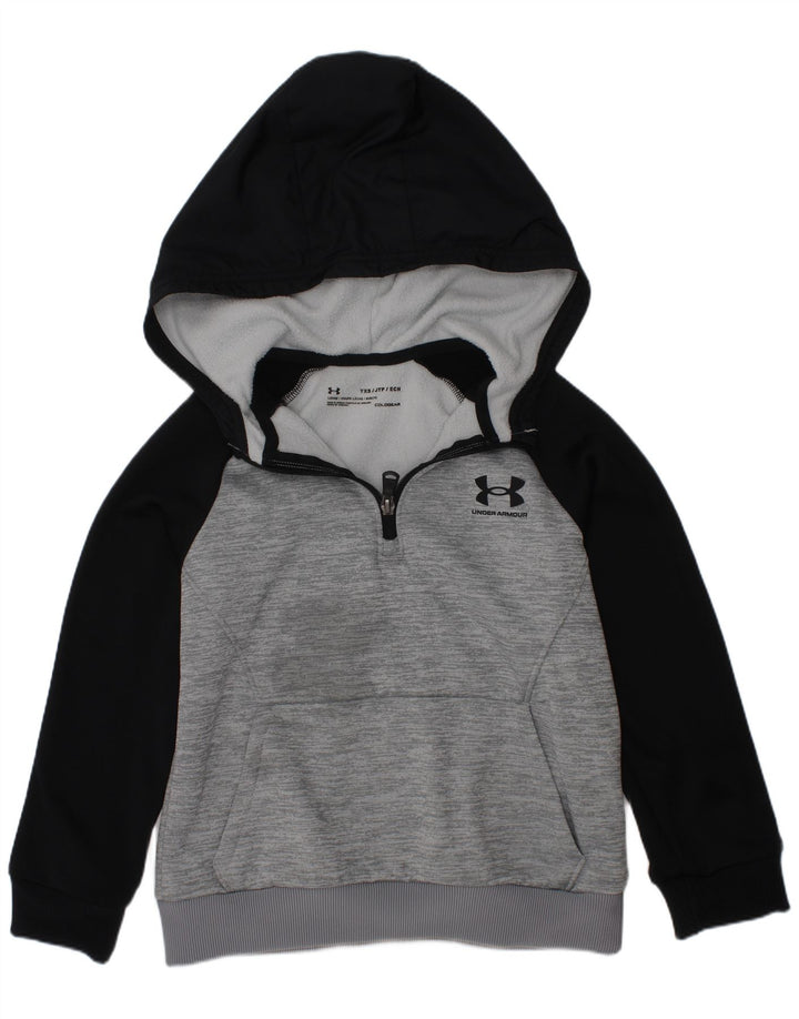 UNDER ARMOUR Jersey con capucha Cold Gear para niños 6-7 años XS Gris Colorblock