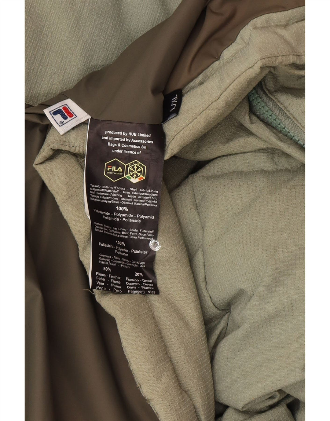 Fila Chaleco acolchado para hombre UK 40 Large Poliamida verde