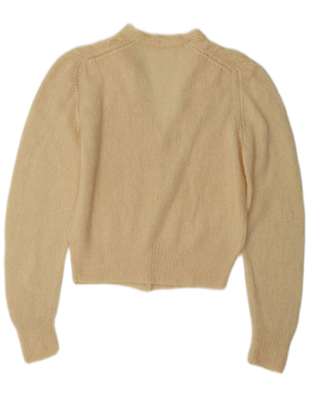 Vintage mujer Cardigan suéter Reino Unido 12 medio blanco apagado