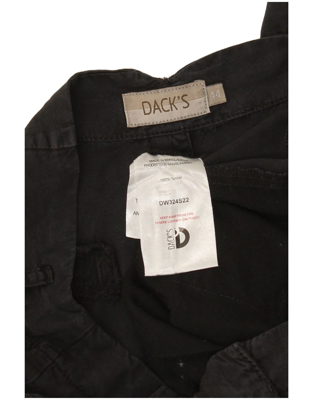 Dack's Pantalones capri de pierna ancha para mujer IT 44 Medium W30 L23 Black Tencel