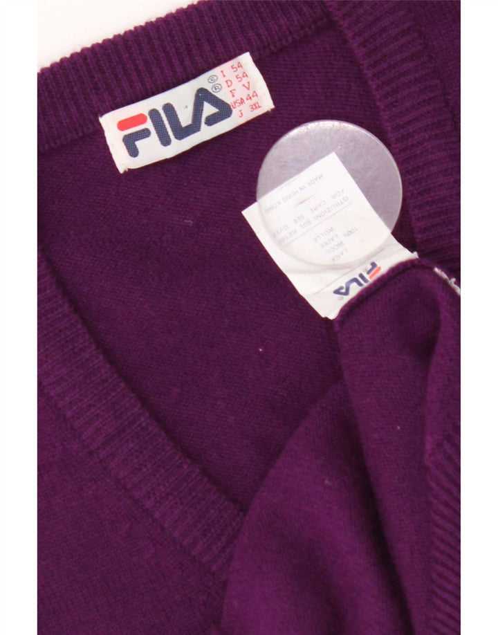 Fila Mens Vest Tank Top IT 54 XL Lana Púrpura