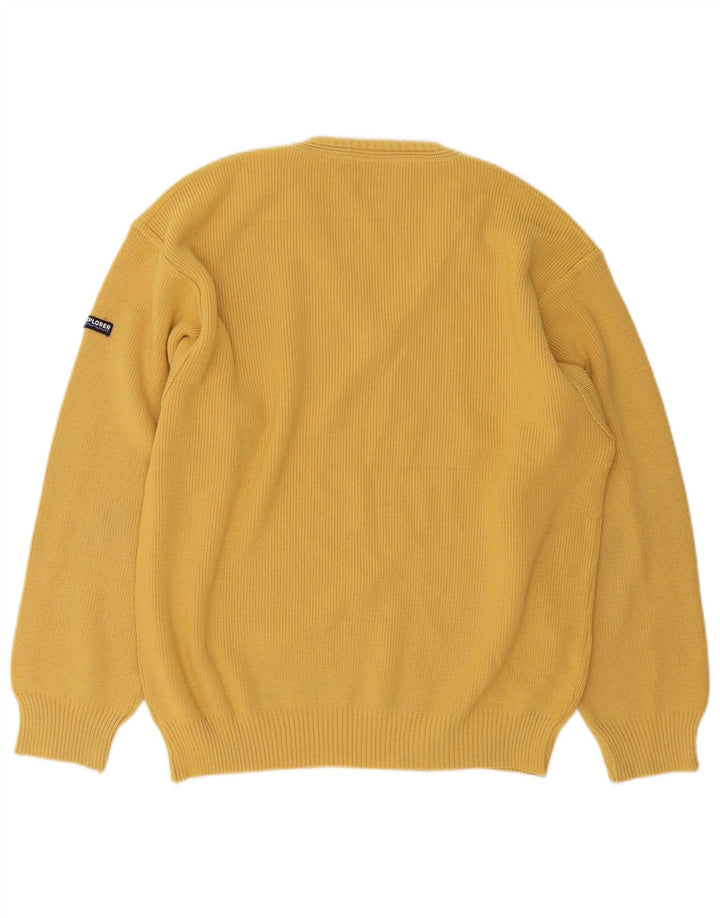 Explorer Jersey con Cuello en V para Hombre IT 50 Lana Amarilla Mediana