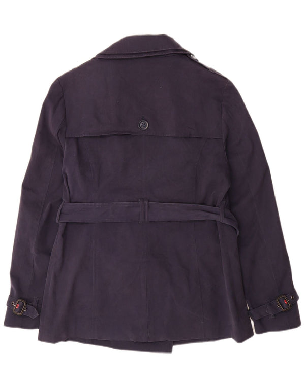 Superdry Gabardina de doble botonadura para mujer UK 40 XL Algodón azul marino