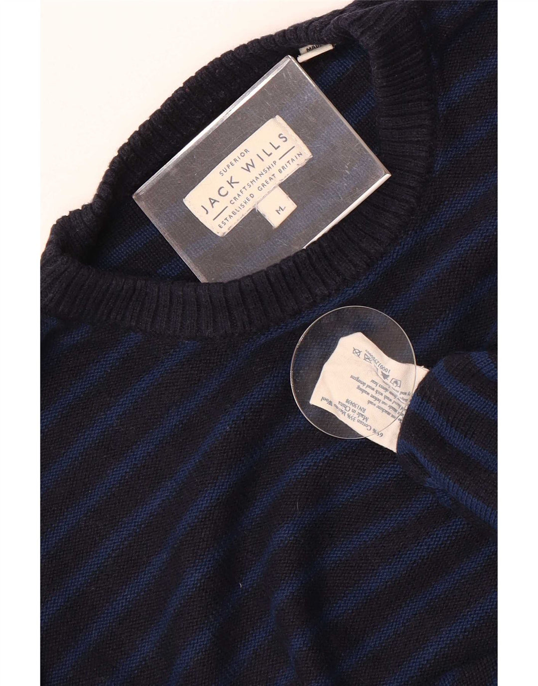 Jack Wills Jersey De Cuello Redondo Para Hombre De Algodón A Rayas Azul Marino Medio