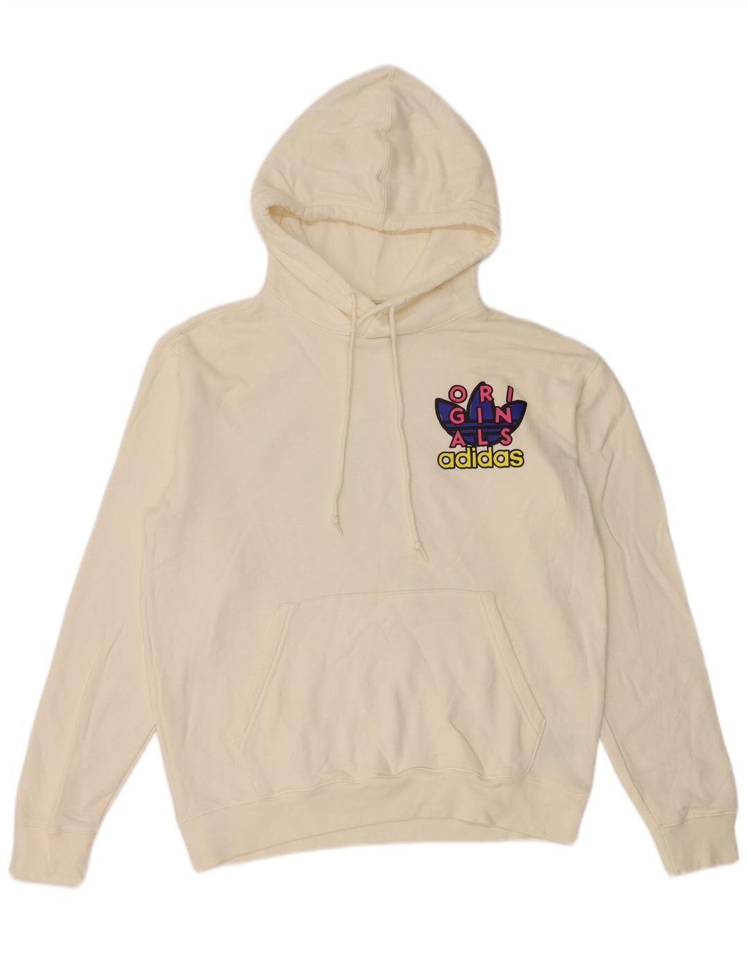 Adidas Hombre Sudadera Con Capucha Gráfica Jersey De Algodón Blanco Mediano