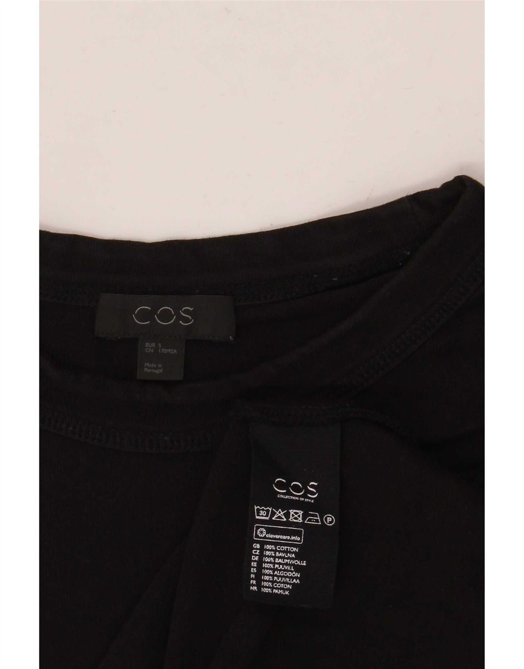 Cos camiseta para hombre Top pequeño algodón negro
