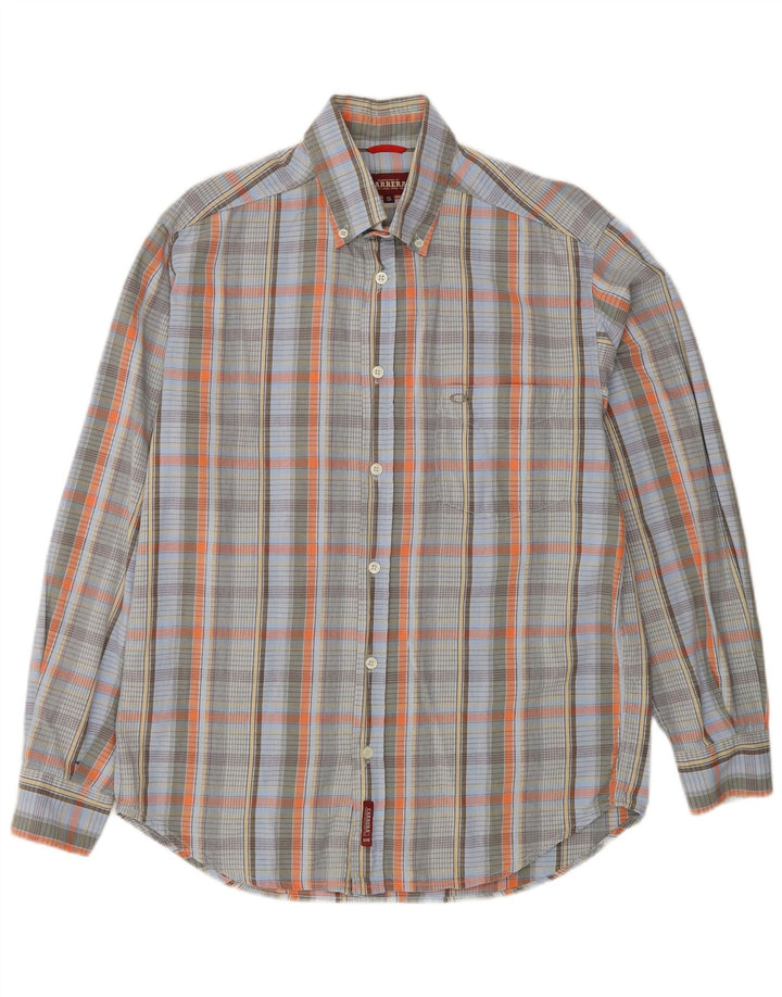 CARRERA Camisa Hombre Small Azul Cuadros Algodón