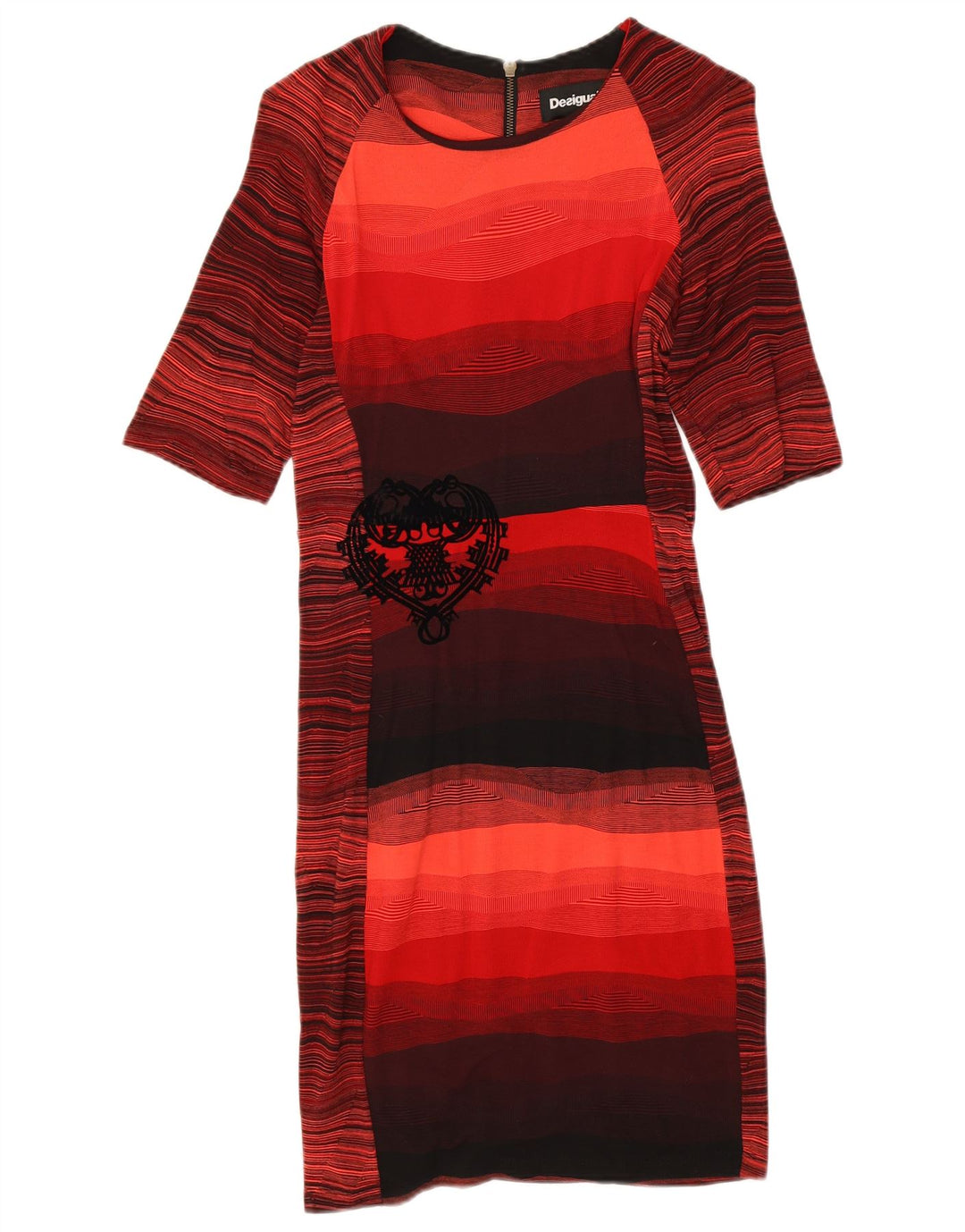 Desigual Vestido tubo para mujer UK 10 Pequeño rojo a rayas