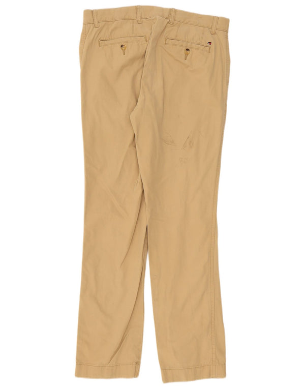 Tommy Hilfiger Pantalones chinos rectos para hombre W32 L32 Algodón beige