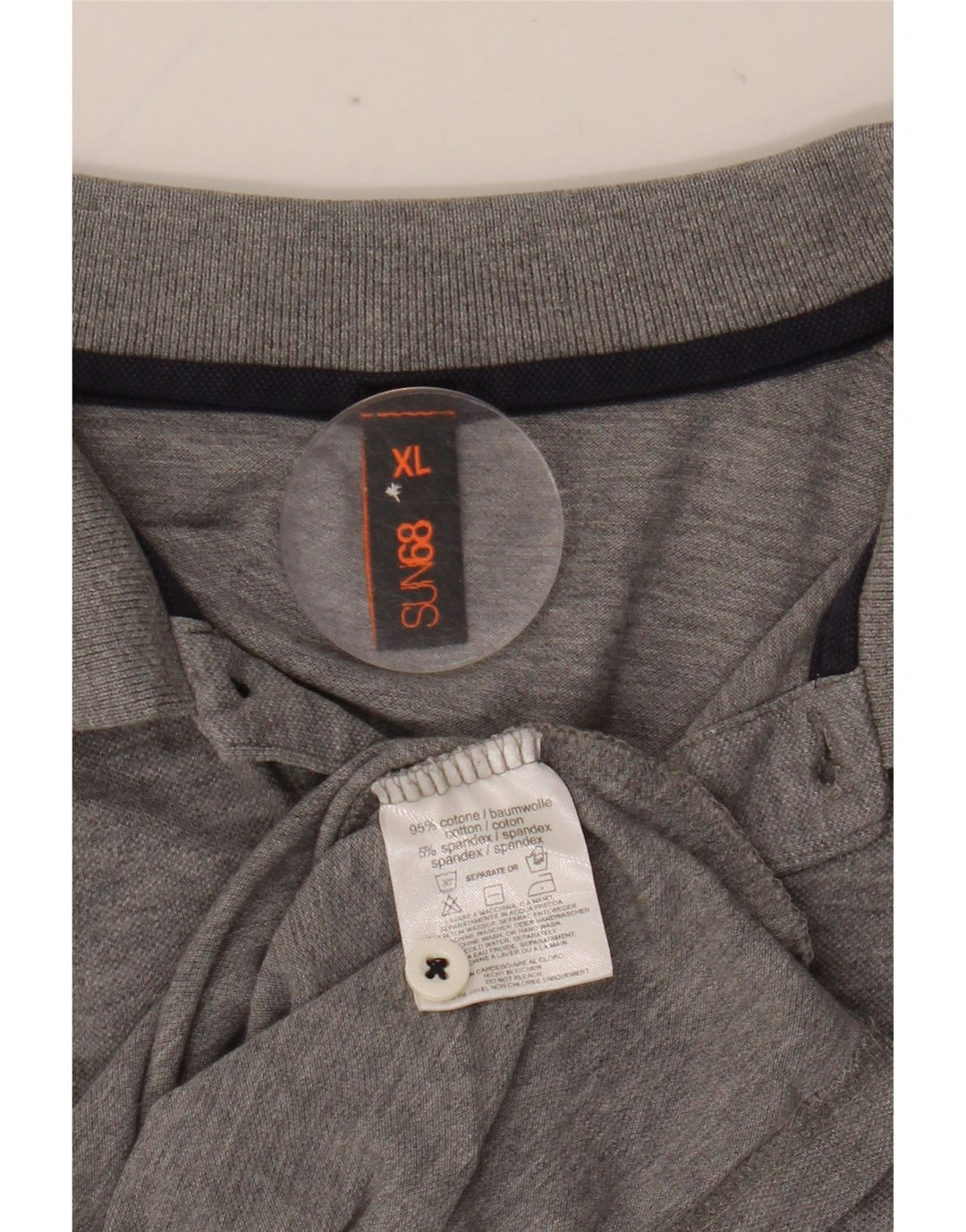 SUN68 Polo Hombre XL Algodón Moteado Gris