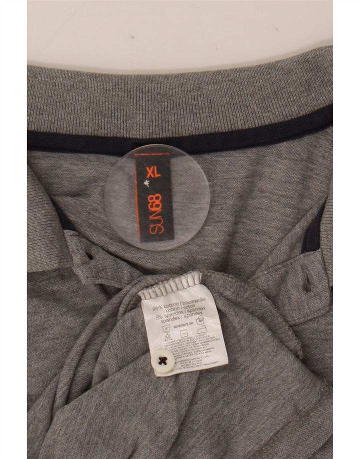 SUN68 Polo Hombre XL Algodón Moteado Gris