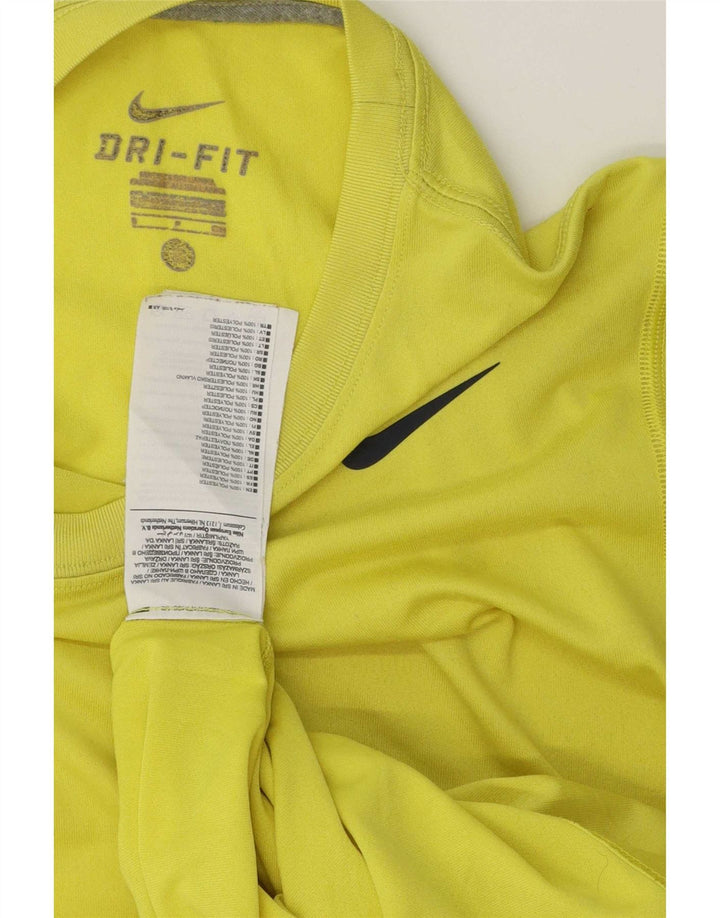 Camiseta Nike Dri Fit para hombre Top Small Amarillo Poliéster