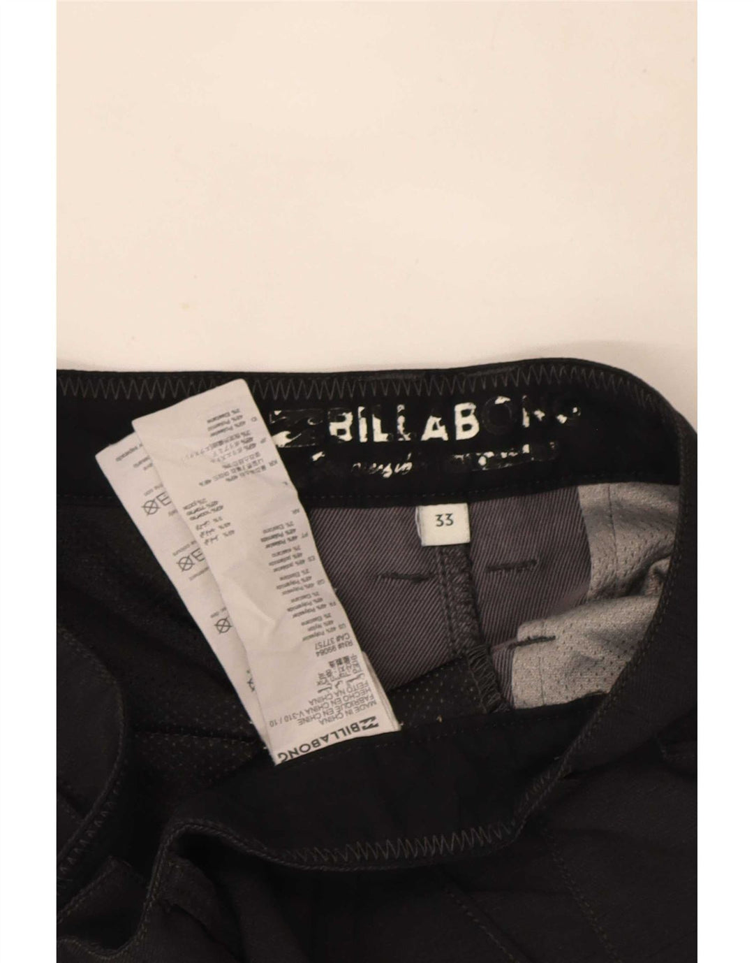 Pantalones cortos chinos Billabong para hombre W33 Poliéster negro grande