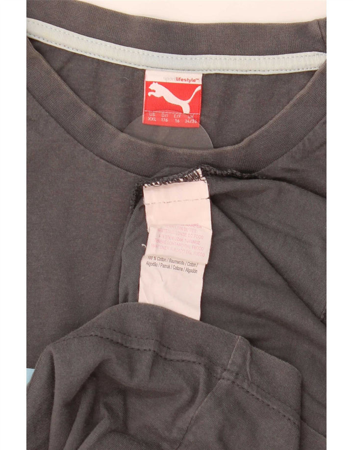 Puma Camiseta sin mangas gráfica para niños 15-16 años Algodón gris