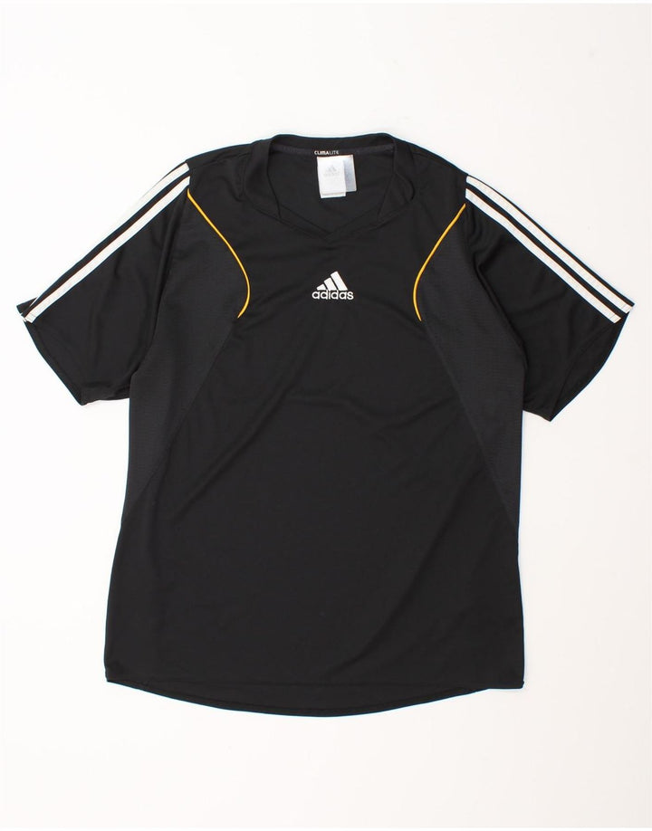 Adidas - Camiseta para hombre, talla grande, poliéster negro