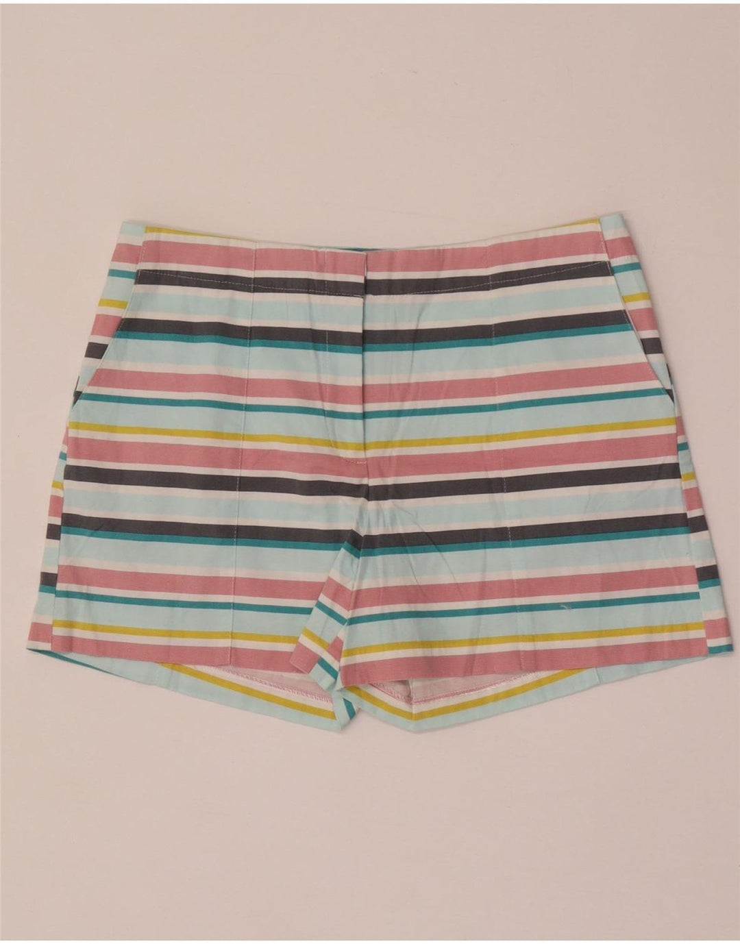 OASIS Pantalones cortos chinos para mujer UK 12 Medium W32 Algodón a rayas multicolor