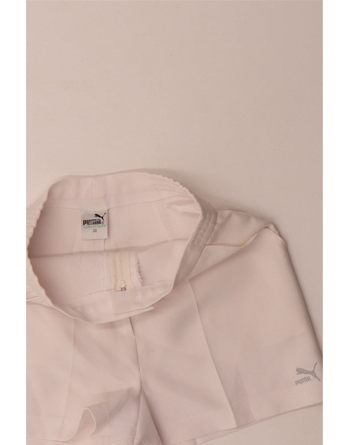 Puma Pantalones cortos chinos de cintura alta para mujer EU 38 Medium W26 Poliéster blanco