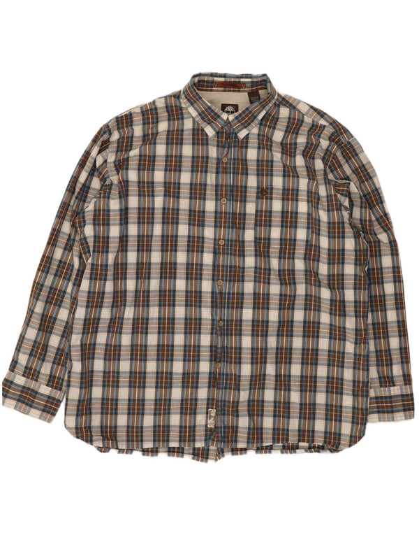 Camisa Timberland Hombre 2XL Algodón A Cuadros Marrón