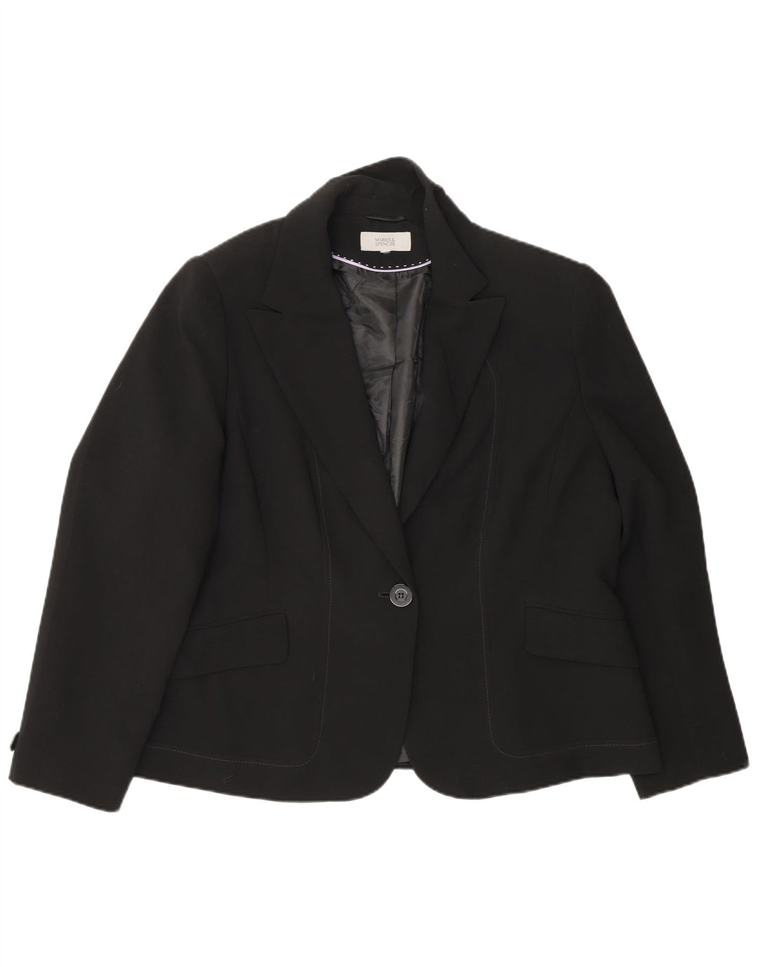 Marks & Spencer Chaqueta tipo blazer con 1 botón para mujer UK 40 XL Negro