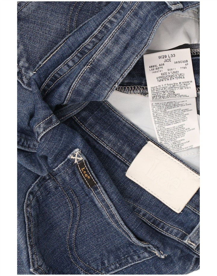 Vaqueros rectos desgastados Jade para mujer Lee W29 L28 Algodón azul