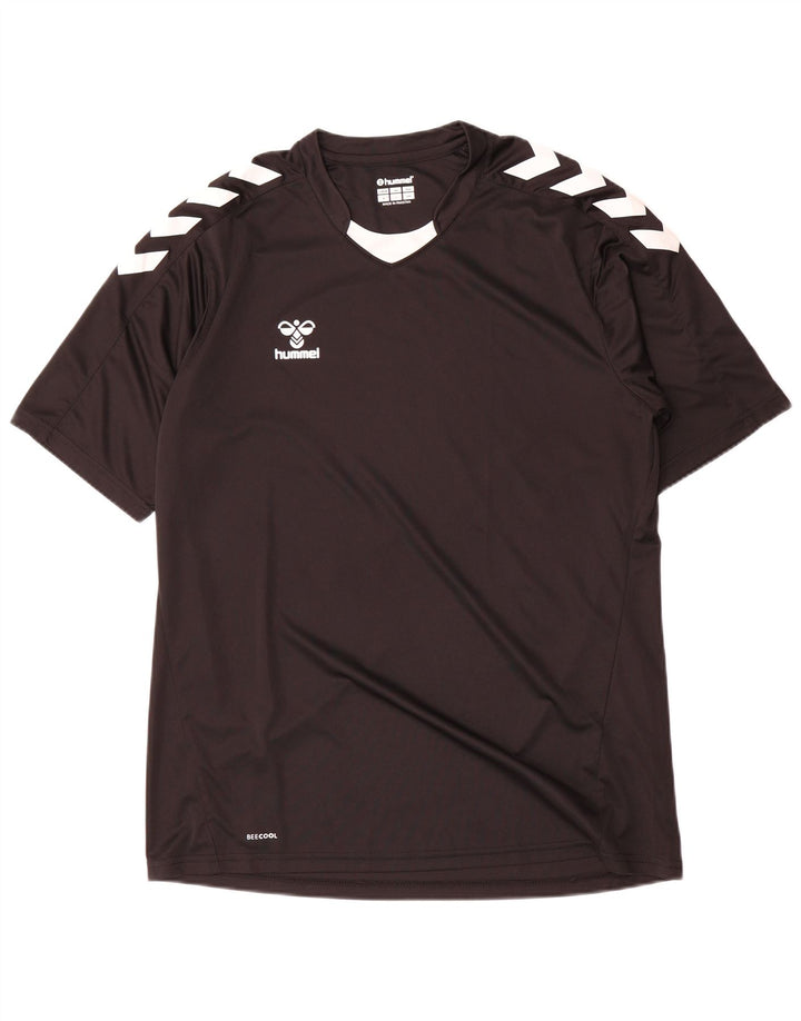 Hummel Hombre Camiseta Gráfica Top Grande Negro Colorblock Poliéster