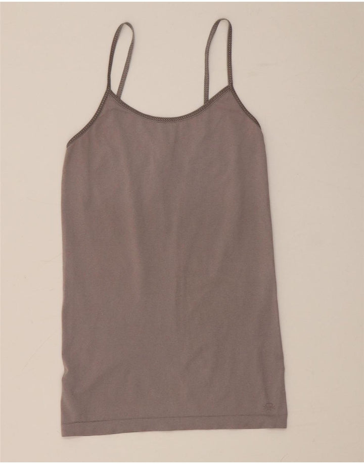 Benetton Top Corto De Tirantes Mujer ES 8 Pequeño Gris Poliamida