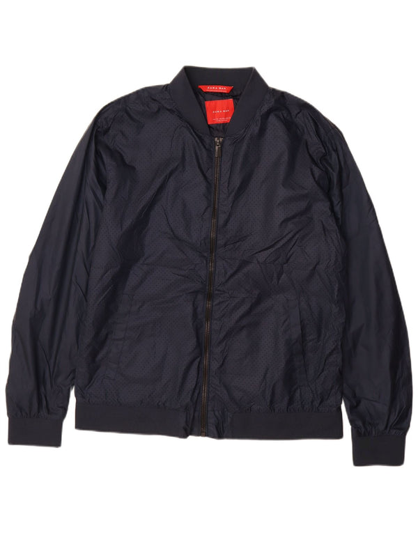 ZARA Cazadora Bomber Hombre UK 44 2XL Azul Marino Poliéster