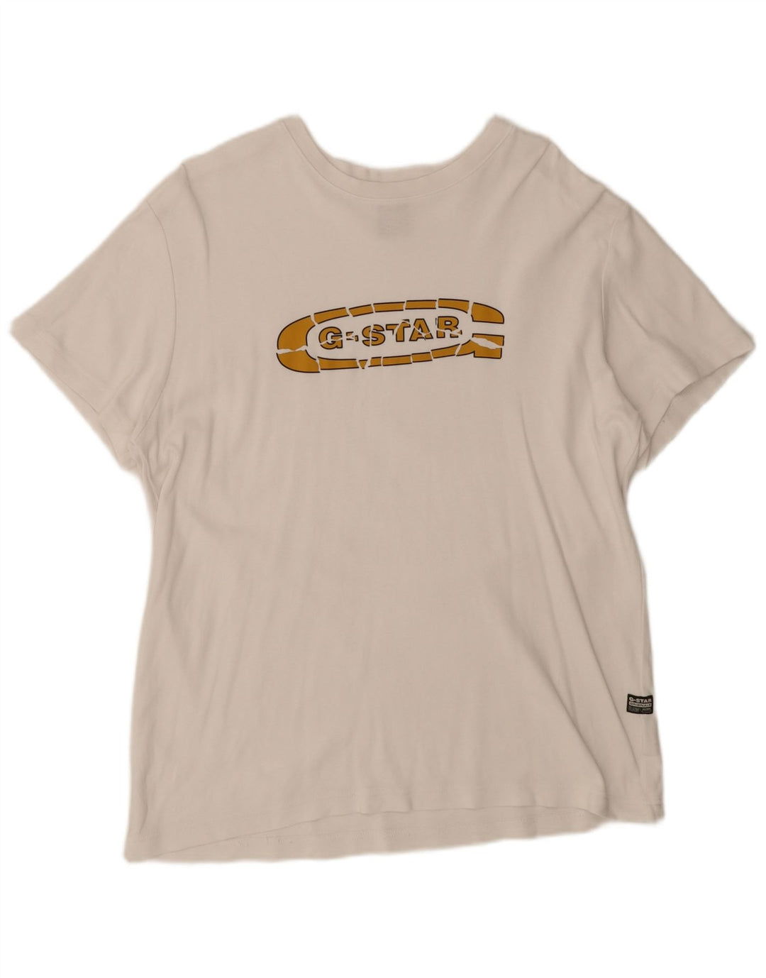 G-Star Hombre Camiseta Gráfica Top Grande Blanco