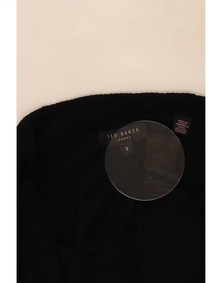 Ted Baker - Jersey con cuello vuelto para mujer, talla 3, viscosa negra mediana