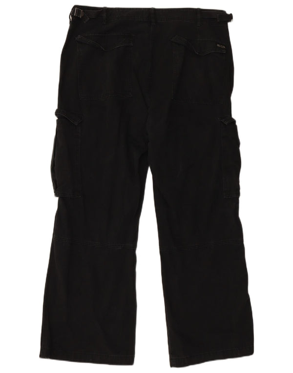 DIESEL Womens Straight Cargo Trousers US 16 2XL W36 L30 Black Cotton