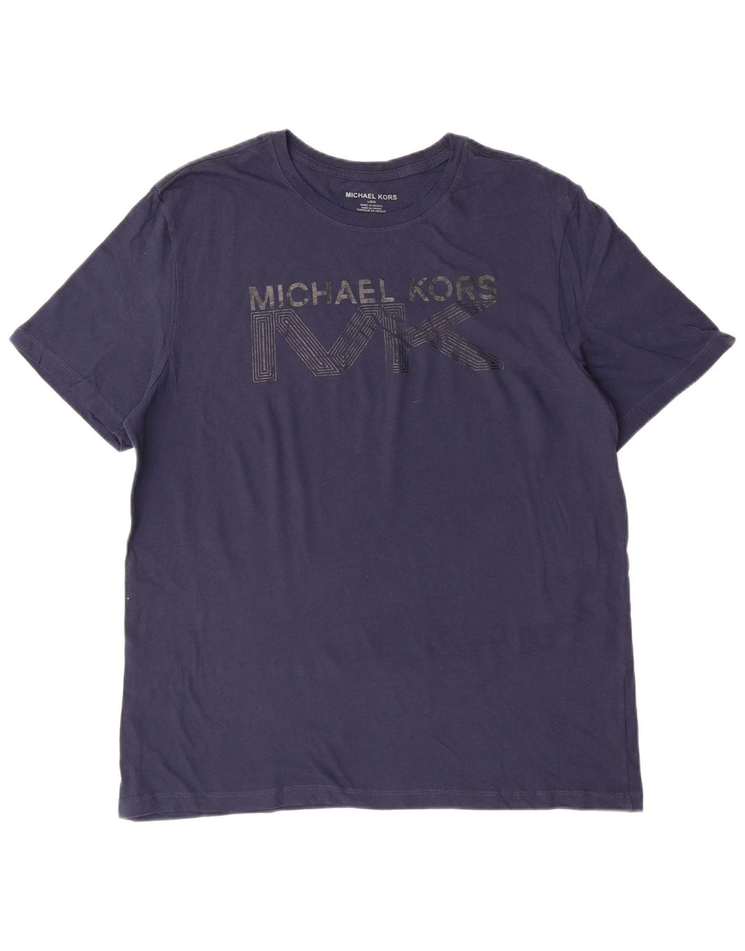 Michael Kors Camiseta estampada con gráfico para hombre Top grande de algodón azul marino