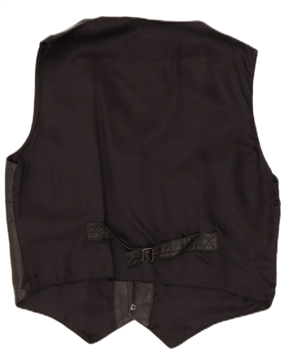 Chaleco de cuero vintage para hombre IT 50 cuero negro grande