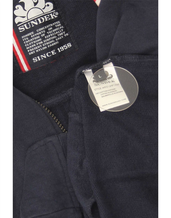 Sundek - Chaqueta de chándal para hombre, talla grande, algodón azul marino