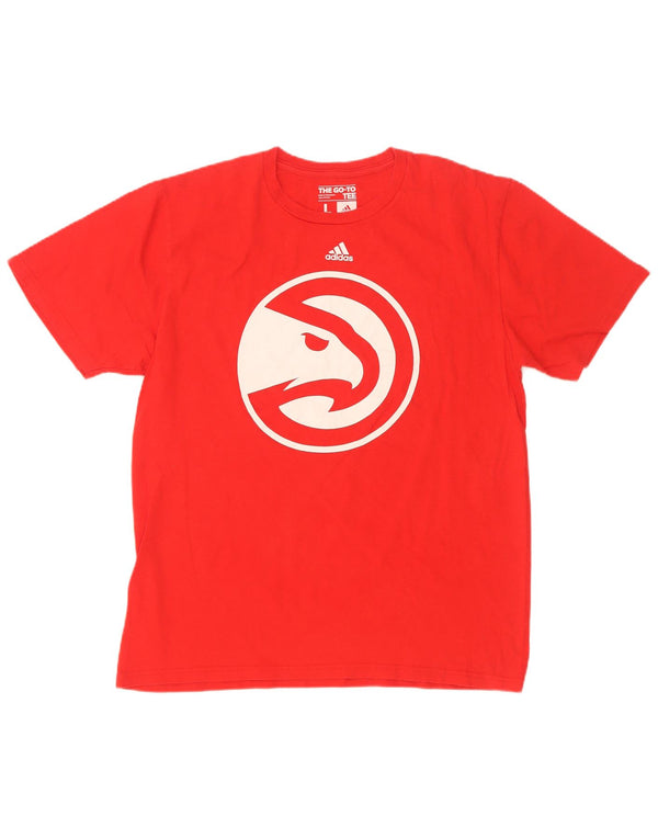 Adidas Camiseta gráfica Atlanta Hawks para hombre Top grande de algodón rojo