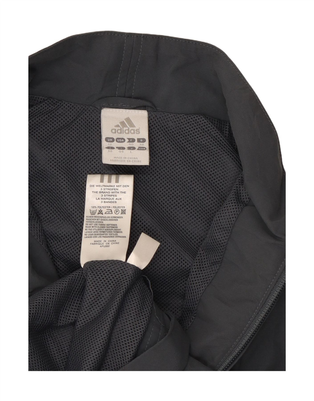 Adidas Chaqueta de chándal sin mangas para mujer UK 12 Poliéster gris medio