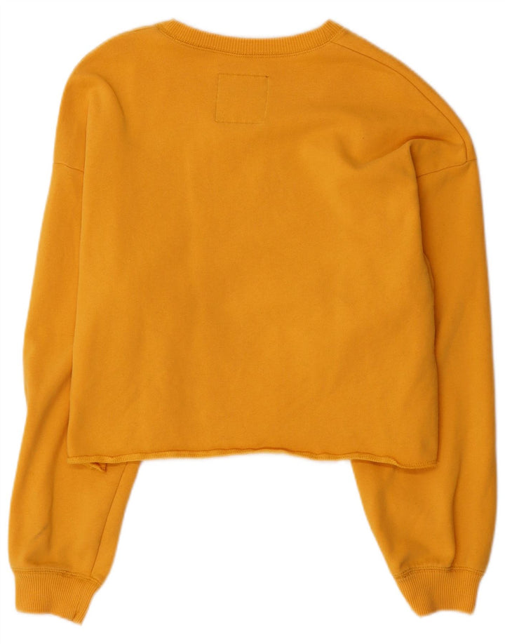 HOLLISTER Sudadera con gráfico corto para mujer, jersey, Reino Unido 14, algodón amarillo mediano