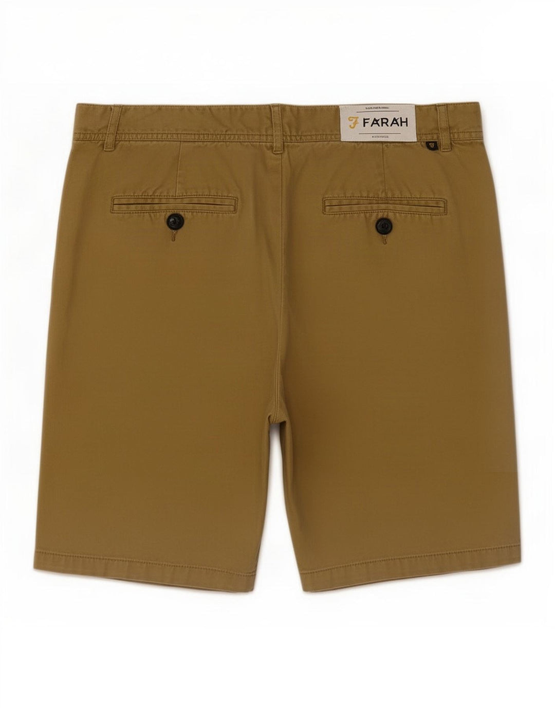 Farah Hombre Chino Shorts Medium W32 Caqui Algodón