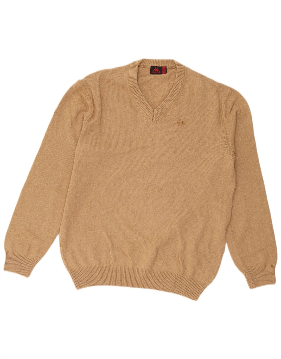 Kappa - Jersey con cuello en V para hombre, talla grande, algodón marrón